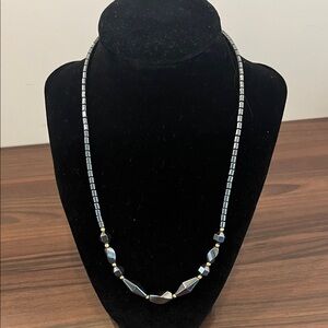 Hematite beaded necklace, EUC